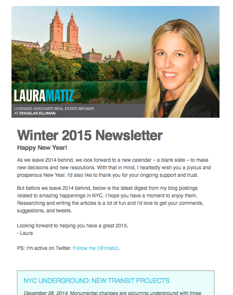 WInter 2015 Newsletter Screenshot